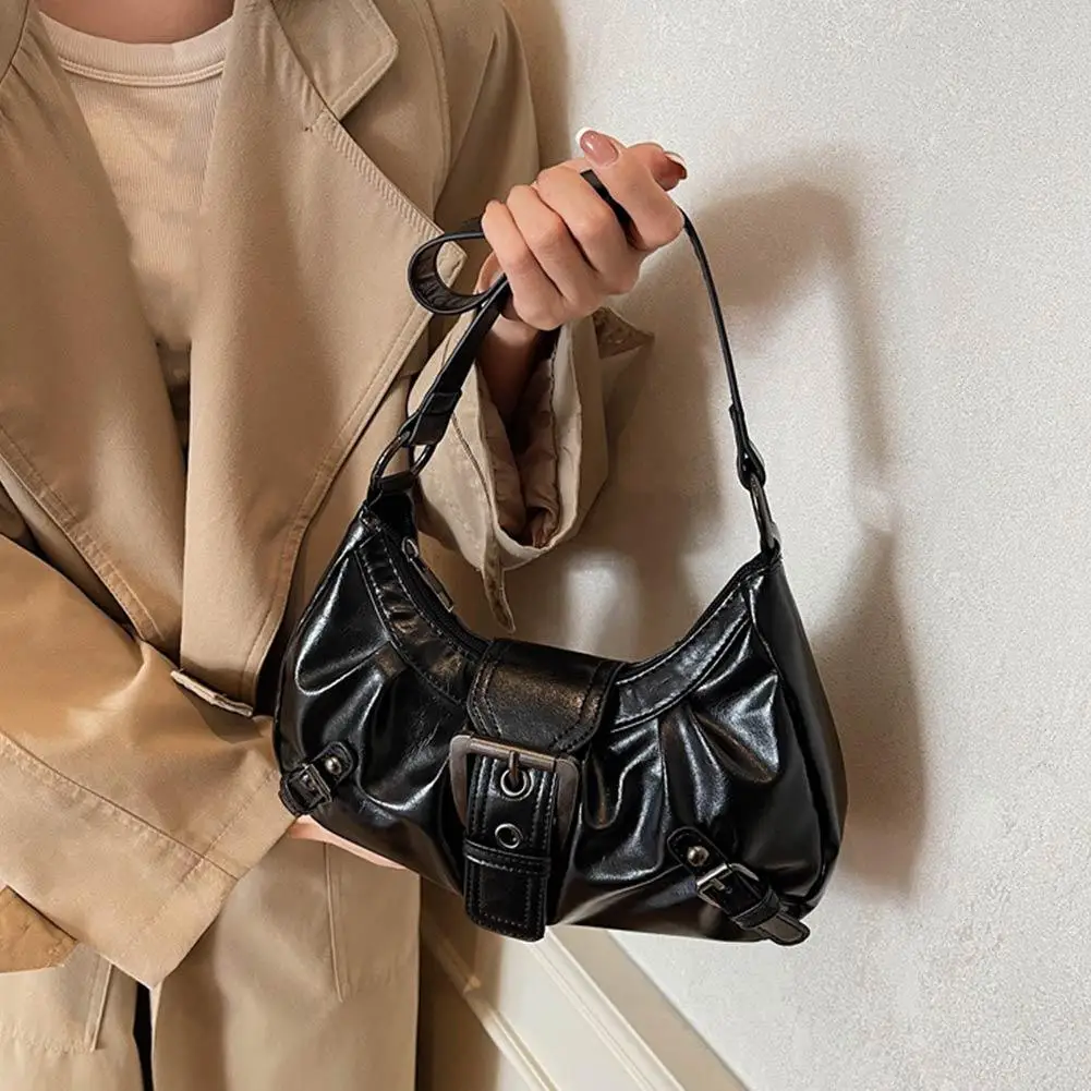 Y2K Retro Plissierte Hobo-Schultertasche für Damen, Bestseller im Maillard-Stil, Unterarmtasche, Clutch-Handtasche für Reisen, Arbeit und Shopping – Detail 15