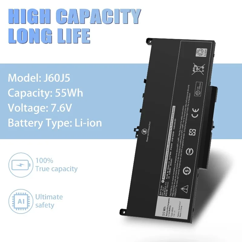 بطارية J60J5 E7470 E7270 لأجهزة Dell Latitude E7470 E7470 7270 7270 1W2Y2 0MC34Y MC34Y R1V85 242WD GG4FM WYWJ2 451-BBSX 451-BBSY #2