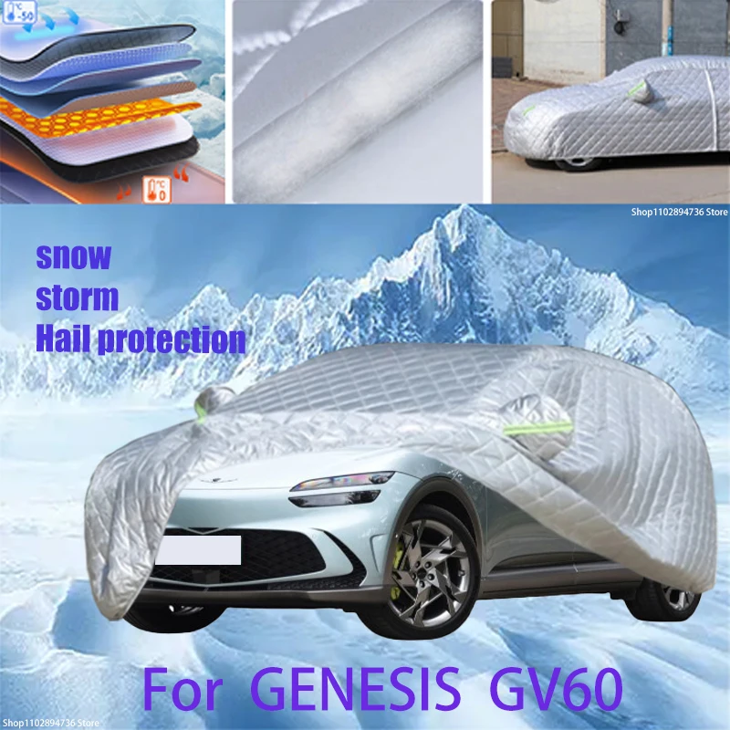 

For GENESIS GV60 Outdoor Cotton Thickened Awning For Car Anti Hail Protection Snow Covers Sunshade Waterproof Dustproof