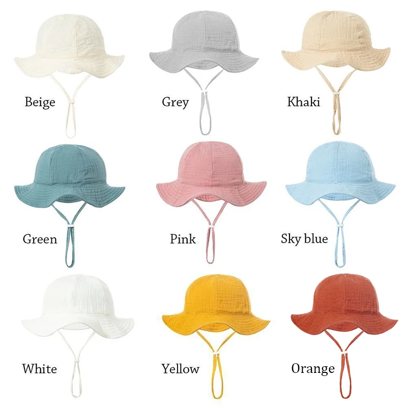 New Summer Panama Baby Girls Hats Solid Boys Fisherman Hat Baby Sun Hat Outdoor UV Cotton Bucket Hat Toddler Kids Panama Sun Cap