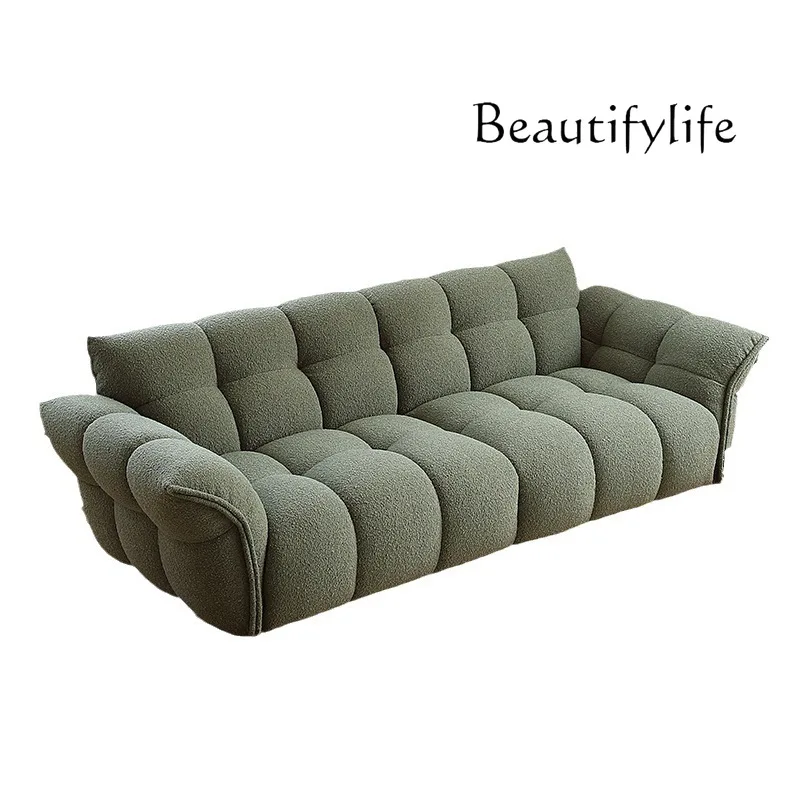 

Retro fabric sofa teddy velvet modern simple living room straight row special-shaped petal sofa