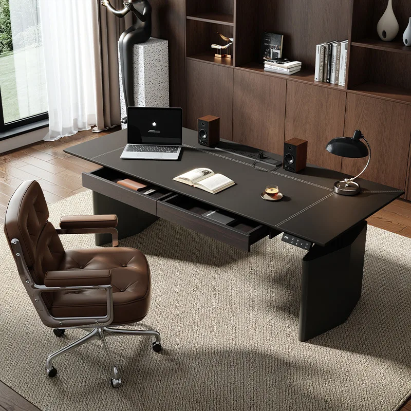 Simple electric lifting table computer table household desktop standing household solid wood book