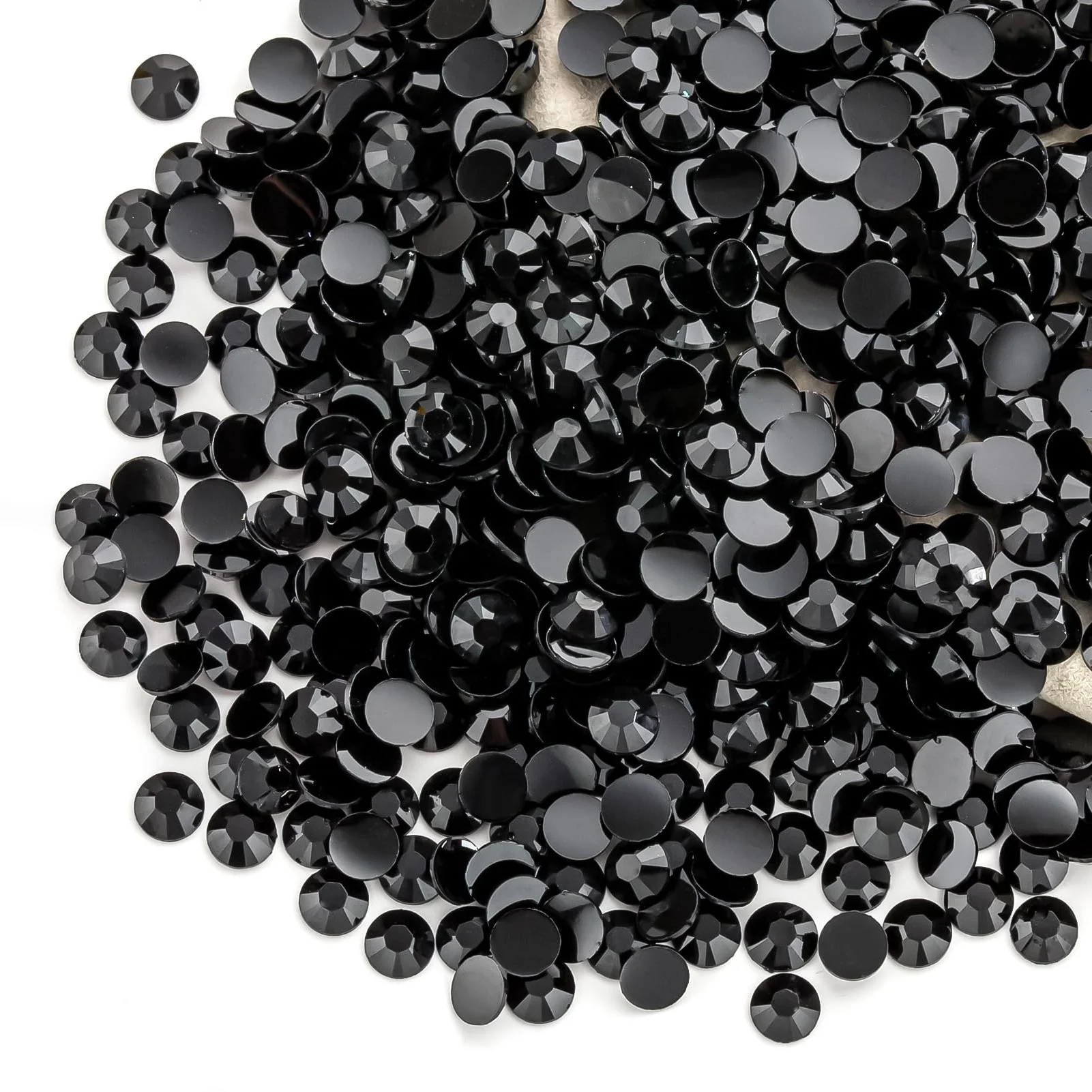 black 2-5mm wholesale package resin rhinestones flatback round glass non hot-fixed shinning crystal for DIY clothing craft