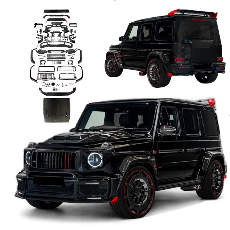 High Quality Rocket B900 Style Dry Carbon Fiber Conversion Body Kit Rear Wing Tuning Parts Fit for W464 G500 G550 Upgrade To G63