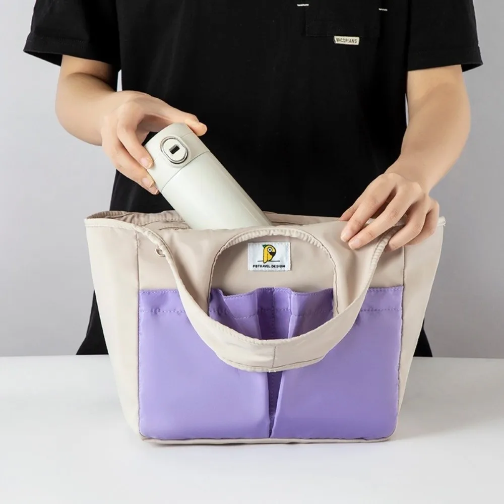 Waterproof Insulated Lunch Bag Multi Pockets Large Capacity Thermal Food Tote Bag Portable Durable Zipper Handbag Storage Bag