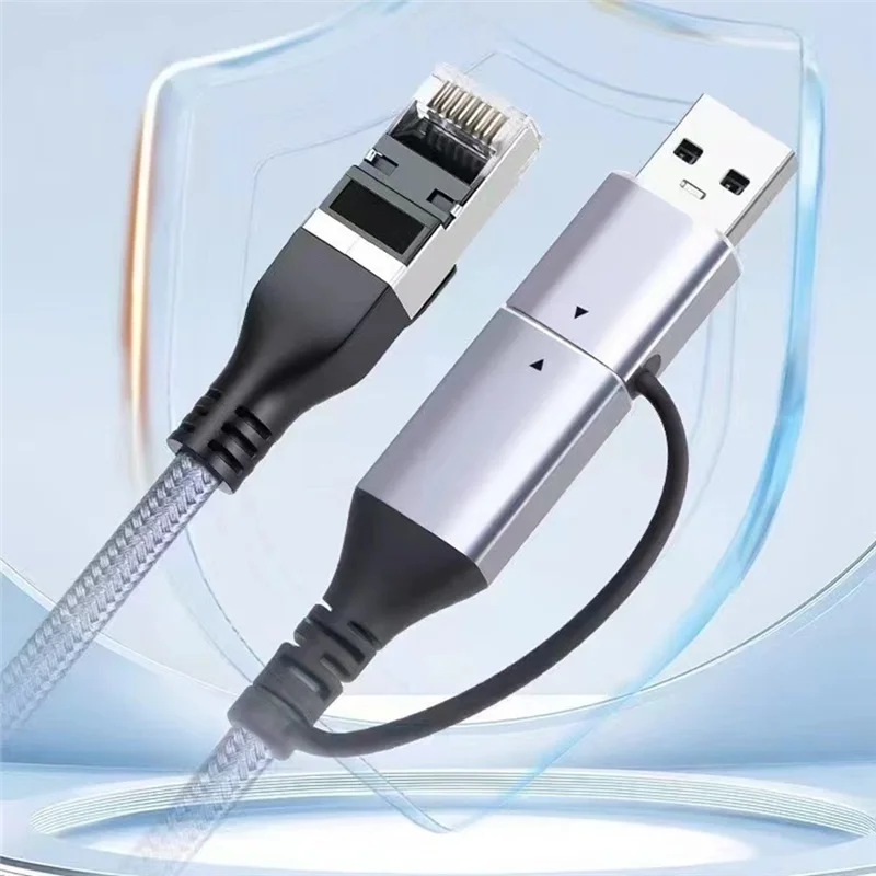 Изысканный интерфейсный кабель Порт Gigabit Ethernet Высокопроизводительный чип для ноутбука Гигабитный плетеный веревочный адаптер