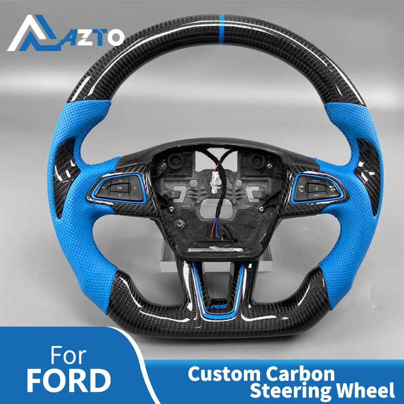 フォード フォーカス MK3 ST RS ST-Line アクティブ カスタム レザー カーボンファイバー ステアリングホイール インテリア アクセサリー