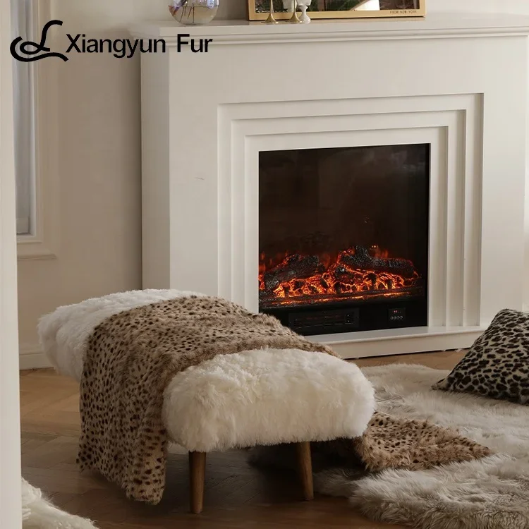 Gorgeous Leopard Grain Comfort Cozy Luxury Soft Fluffy Shaggy Throw Fur Luxurious Real Fur Blanket