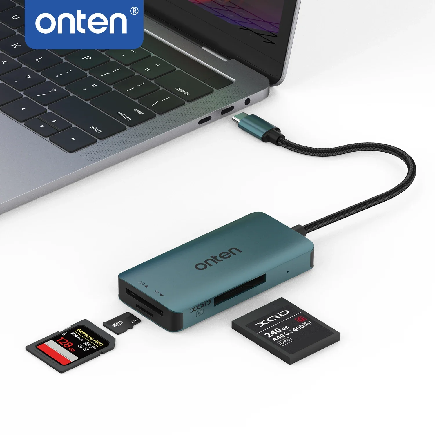 ONTEN Original OTN-C13 TYPE C TO XQD & SD& TF Card Reader