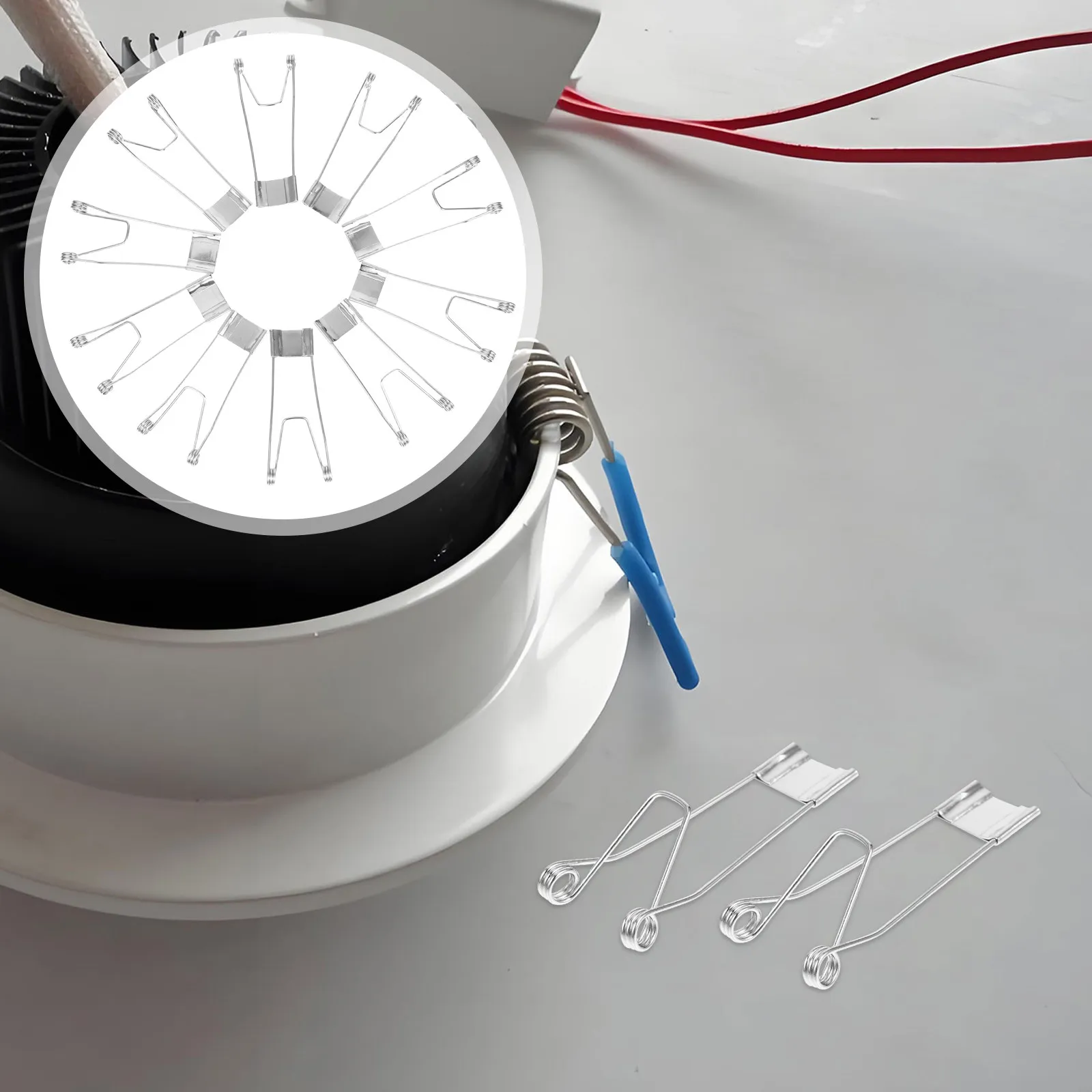 

10 шт. прочных металлических зажимов для встраиваемых светильников, усиленные пружинные крепления для установки встраиваемых светильников, пружины 53 мм для встраиваемых светильников