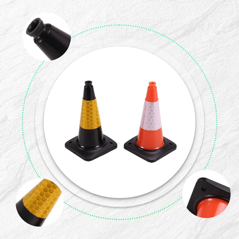 2PCS Simulation Road Cone Reflective Cone Model For 1/10 RC Crawler Car TRX4 1/14 RC Truck Tipper