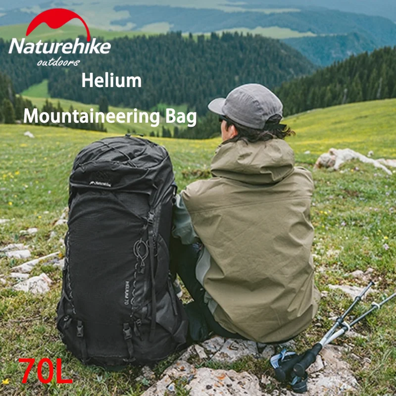 Naturehike Backpack 70L Professional Hiking Outdoor Travel Women/Men‘s Large Mountaineering Bag With Backpack Cover Waterproof