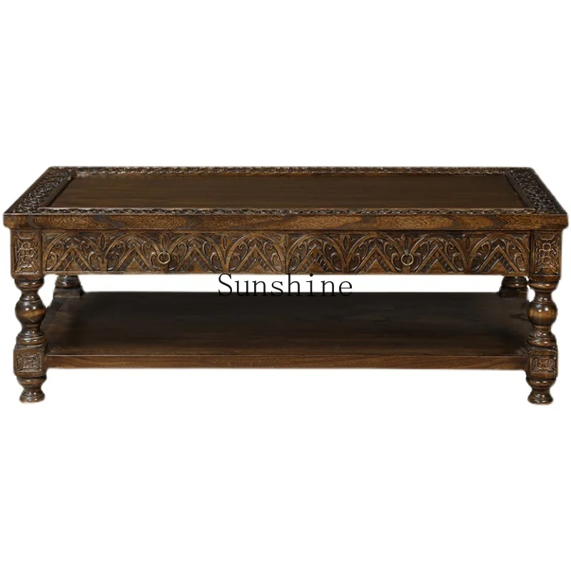 South East Asia style solid wood coffee table Thai club carved new Chinese furniture