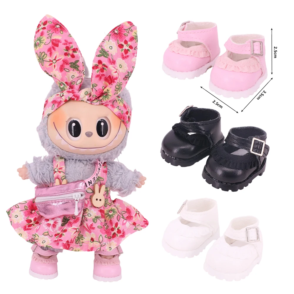 Puppenschuhe, 3,8 cm Länge, Segeltuchschuh für 17 cm große Labubu-Kpop-Puppen, Zubehör, Martin-Stiefel, Plüsch-Labubu-Puppe, Weihnachtsgeschenke