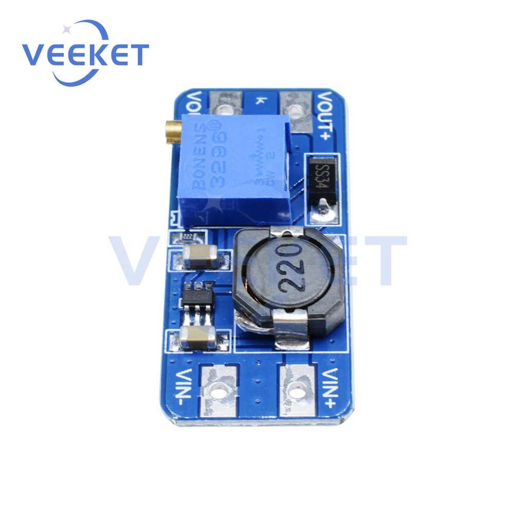 MT3608 2A DC-DC Adjustable Boost Module Step Up Converter Booster Power Supply Board for Arduino 2V-24V to 5V 9V 12V 28V