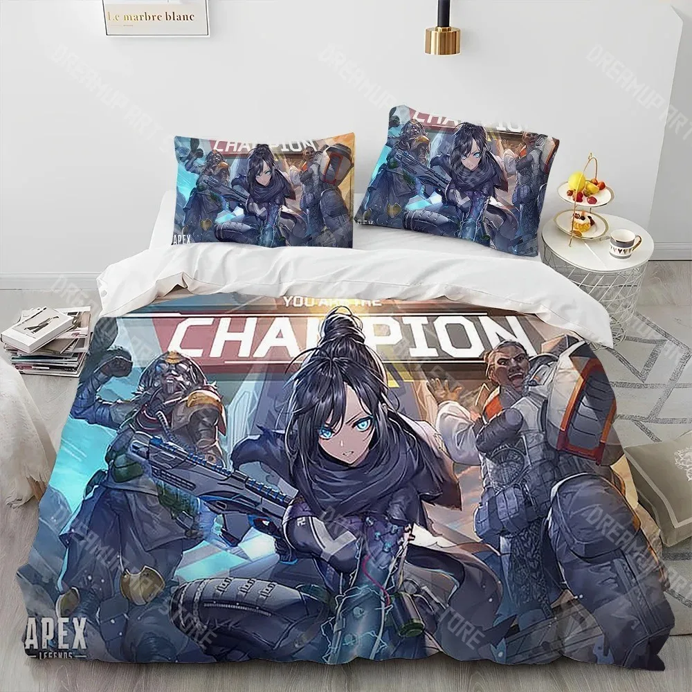 3D Printed A-Apex Legends Game Bedding Set for Boys Girls Duvet Cover And Pillowcase Twin Queen King Full Single Double Sizes