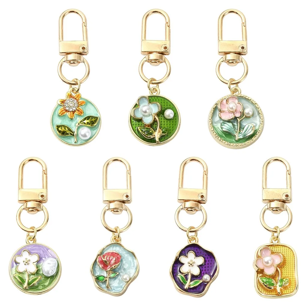 7-pecas-de-decoracoes-de-pingentes-de-flor-em-liga-de-metal-esmaltada-com-perolas-de-imitacao-abs-e-fechos-giratorios-suprimentos-para-fabricacao-de-joias-e-chaveiros-diy