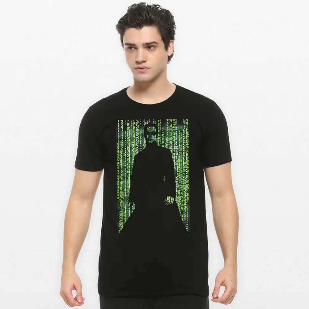 

Футболка The Matrix Neo, стиль Киану Ривз, для мужчин и женщин, повседневная повседневная удобная футболка с короткими рукавами и принтом