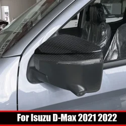 For Isuzu D-MAX M-UX 2021 2022 2023 ABS black carbon Side Door Mirror Cover Trim Rearview Mirror Caps Auto Exterior Accessories