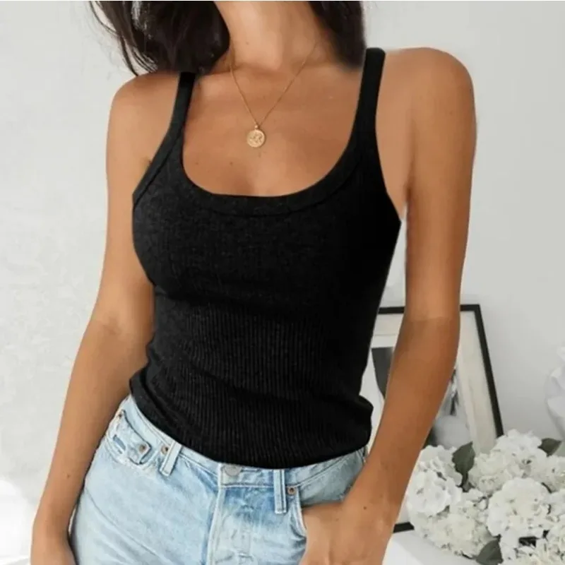 Hot Versatile Sexy Round Neck Solid Top T-Shirt Women Inner Outer Wear Spandex Blend American Retro Style image 2