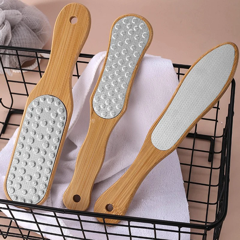 

Double Sides Foot File Rasp Pedicure Tools Feet Dead Skin Callus Remover Wooden Handle Foot Scrubber Sandpaper Foot Care