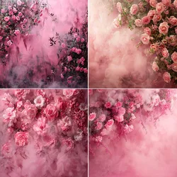 Mehofond Photography Background Pink Rose Wall Floral Smoke Adult Birthday Wedding Maternity Portrait Decor Backdrop Photo Studi