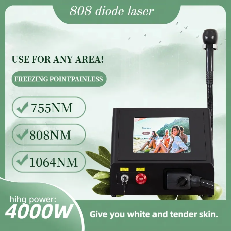 

808 Hair Removal Laser Diode Machine 4000W Facial Painless Hair Removal Machine 3 Waves Factory Price