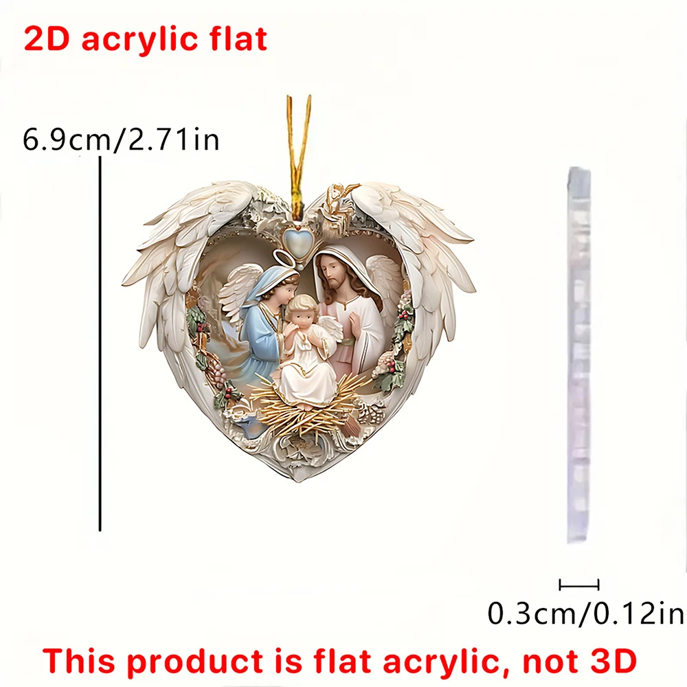 1 قطعة 2D شقة المهد المشهد الحلي الخشبية مجموعة للشباب الاستحمام وأعياد الميلاد البدر عيد الميلاد احتفالي ديكور المنزل #6