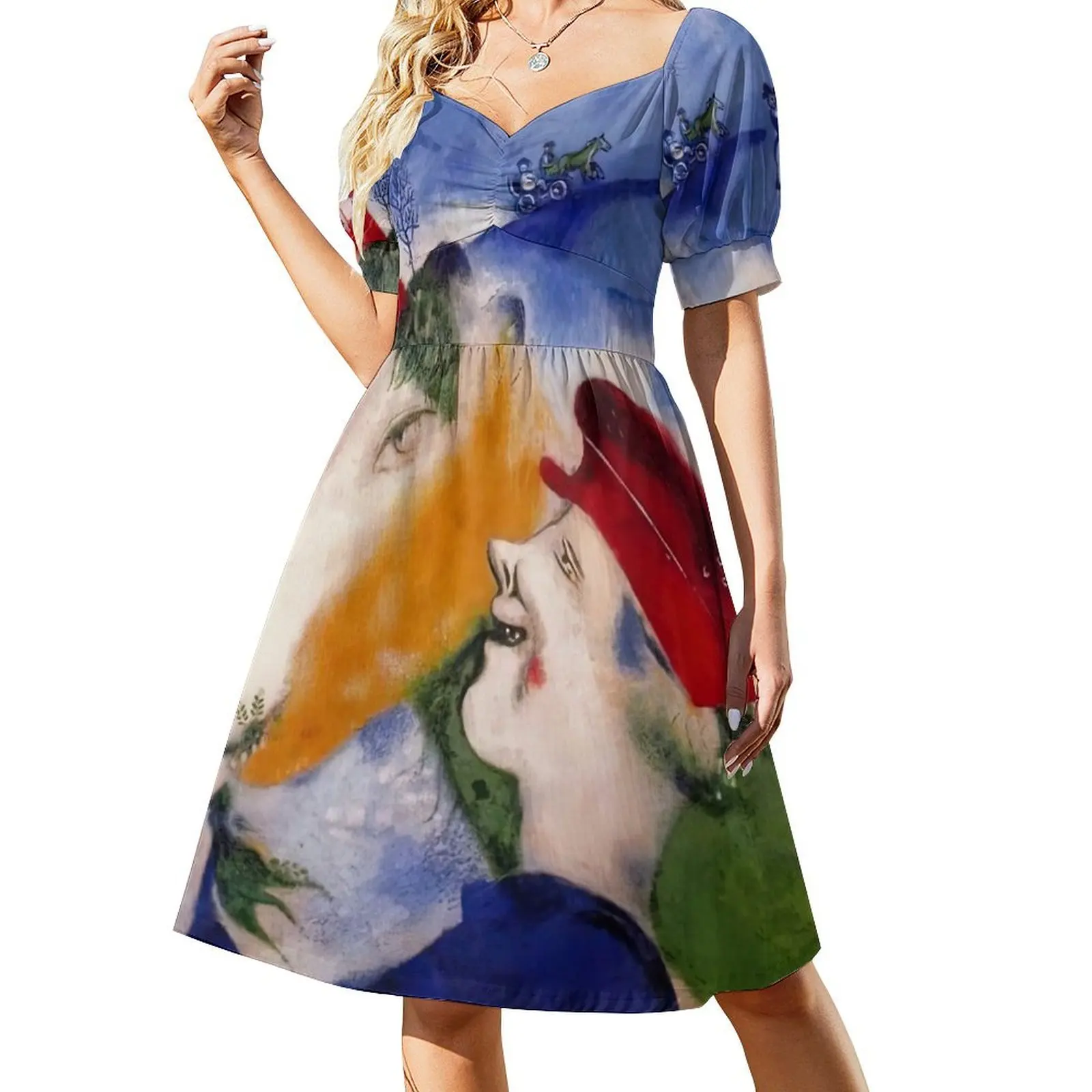 

marc chagall surrealism art Short-Sleeved Dress women clothes african dresses for woman dress for women summer