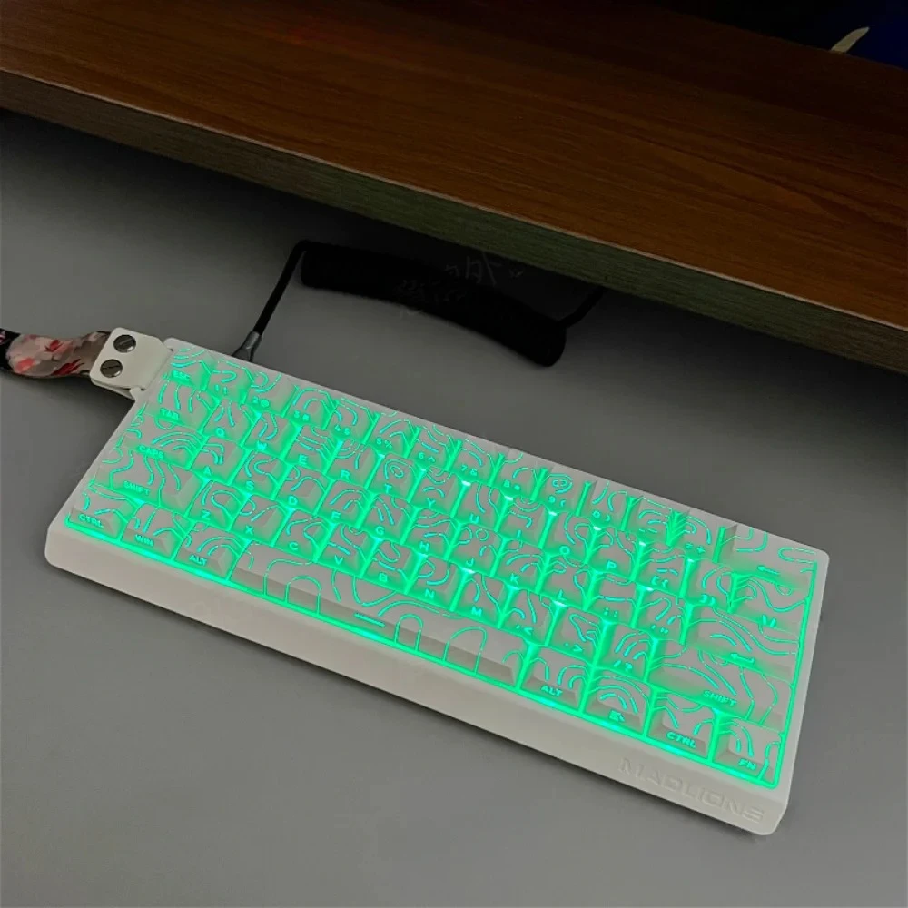 

Contour 4.0 Keycaps PBT 97 Keys Side Engraved Translucent Cherry Line Translucent for 61/68/75/87 Mechanical Keyboards