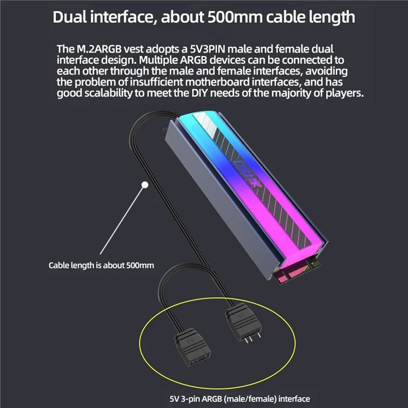 

A29Z-M.2 NVME SSD Heatsink 5V 3Pin ARGB Colored Lights M.2 SSD Cooler 2280 Solid State Drive Cooler