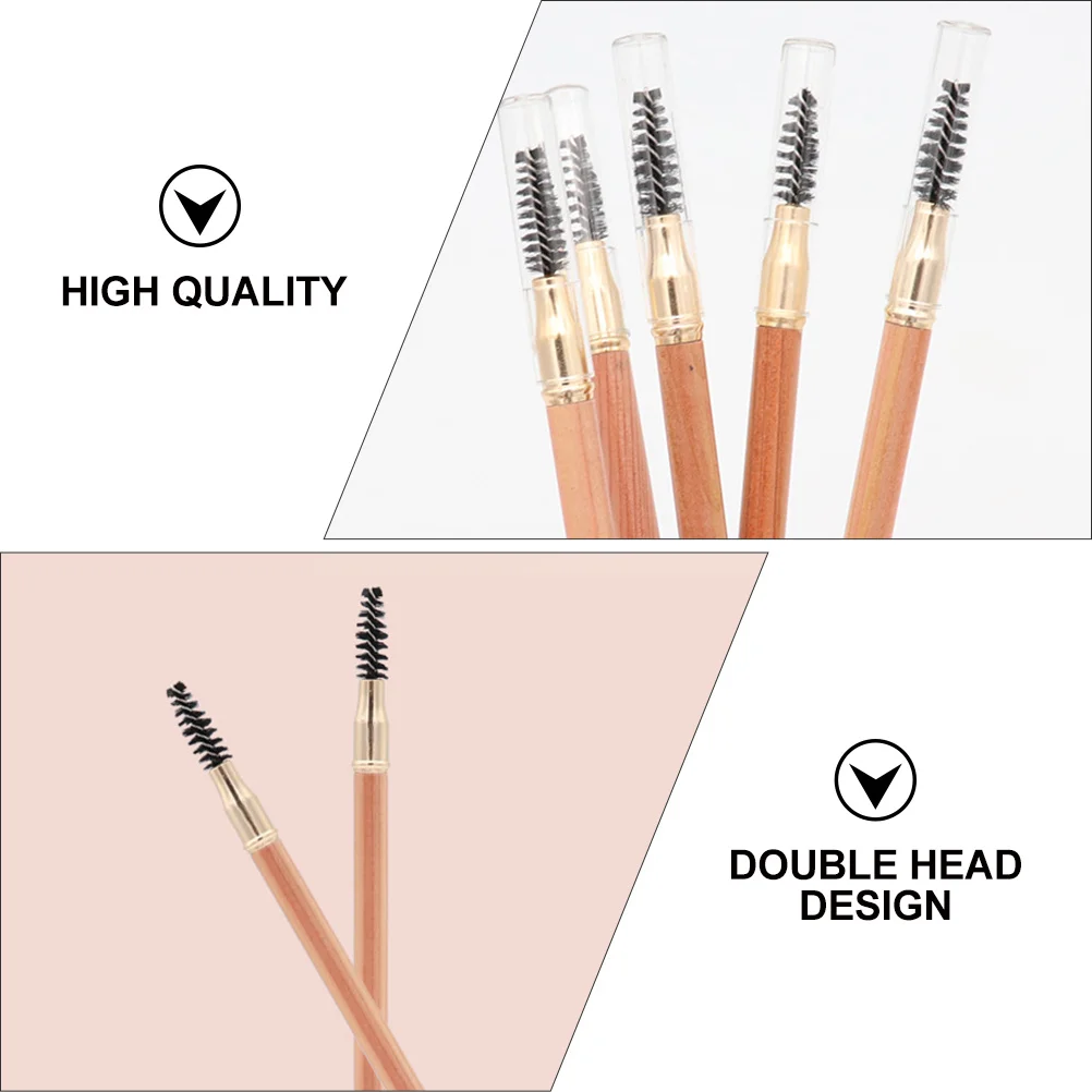 Matita per sopracciglia da 2 pezzi con pennello Penna per sopracciglia a doppia punta Forma naturale Definisci applicazione liscia Strumento per il trucco resistente alle macchie