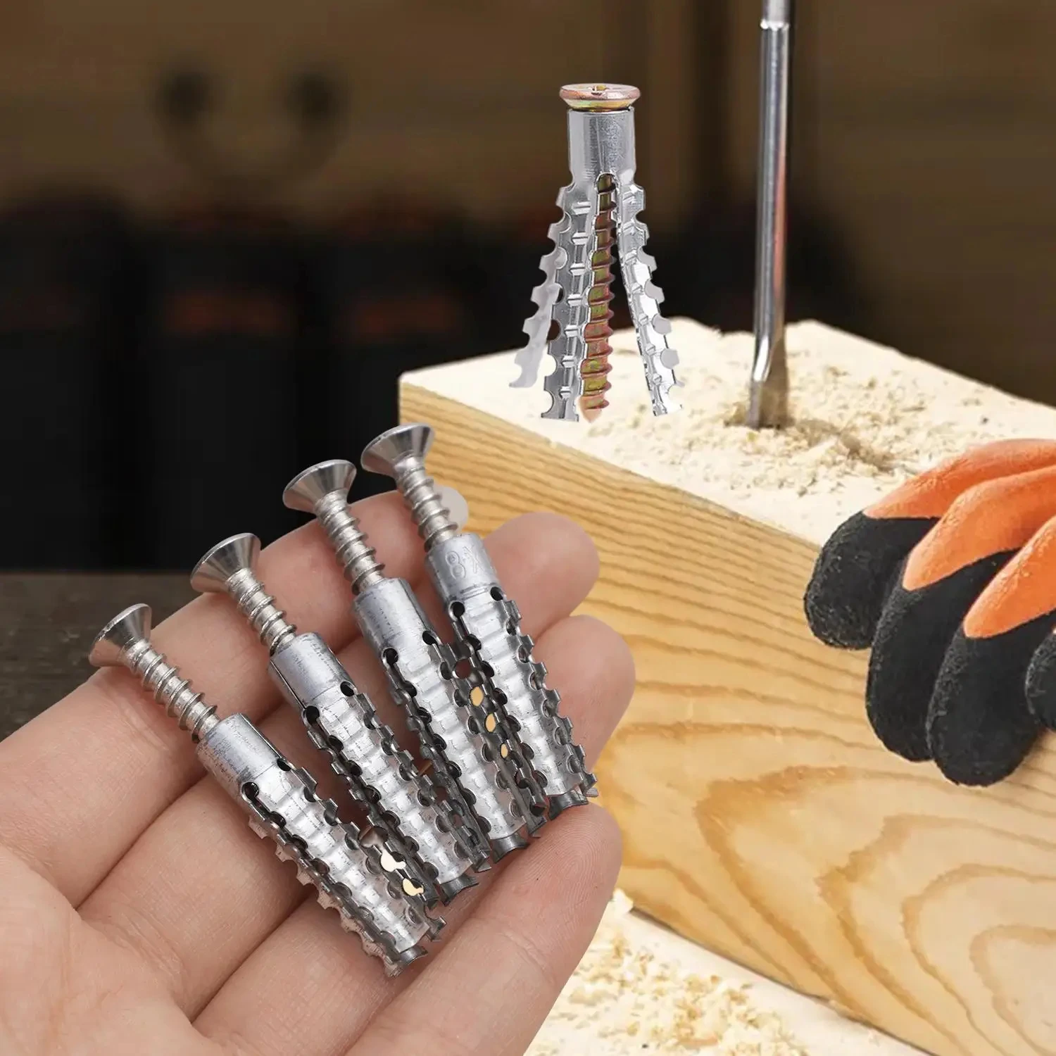Hochleistungs Stahl Wandanker Set metallischer Expansionsrohr 6 8mm selbstschneidende Schrauben Bohrdübel für Hohlwände Schrauben und Befestigungselemente für Renovierungen Haus und Gewerbe sichere Befestigung an Gipsk – Detail 6