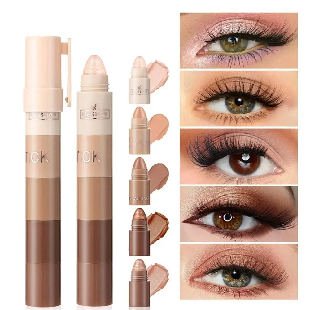 5 で 1 まぶたシャドウペンシルキット怠惰な防水持続真珠光沢のあるアイシャドウスティックハイライターペンメイクアップ女性のための