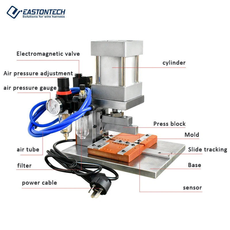 EW-5170 Semi-Automatic Flat Ribbon Cable Crimping Machine 40-Pin Connector Press Cable Manufacturing Equipment