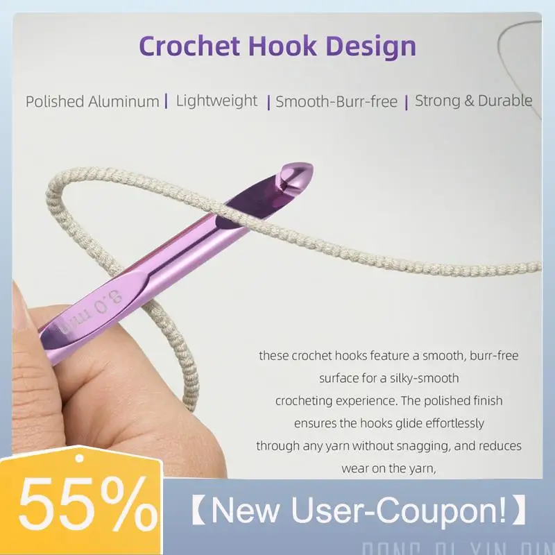 

【Быстрая доставка】Набор алюминиевых сменных крючков для вязания, 6-дюймовые кабельные крючки 3–10 мм, длинные крючки в комплекте