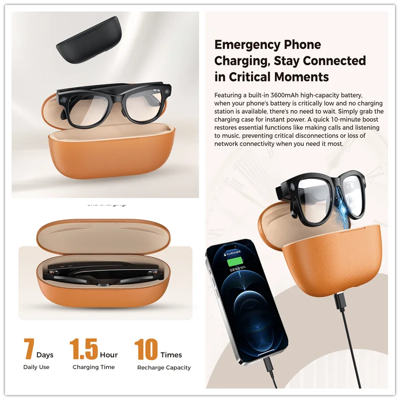 4K AI كاميرا ذكية النظارات الشمسية 800 واط بكسل ChatGPT ترجمة التحكم الصوتي واي فاي بلوتوث HD1080P اطلاق النار نظارات ذكية