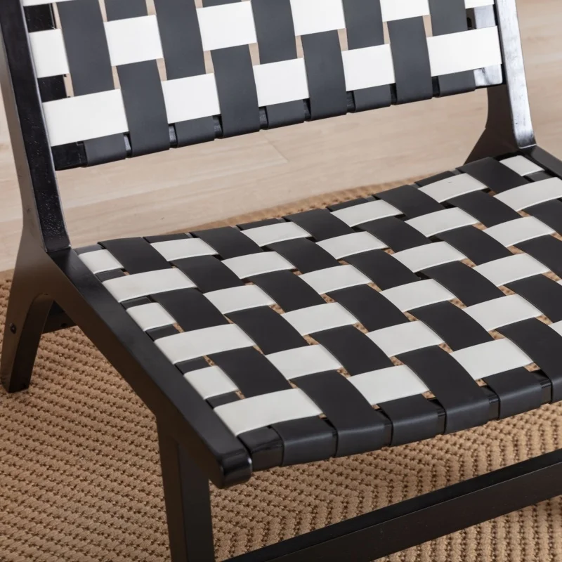 #Modern Rubber Wood Frame Chair-Accent Lounge Chair withReclining & Tilting Features Minimalist Design for Home Office Hotel Use