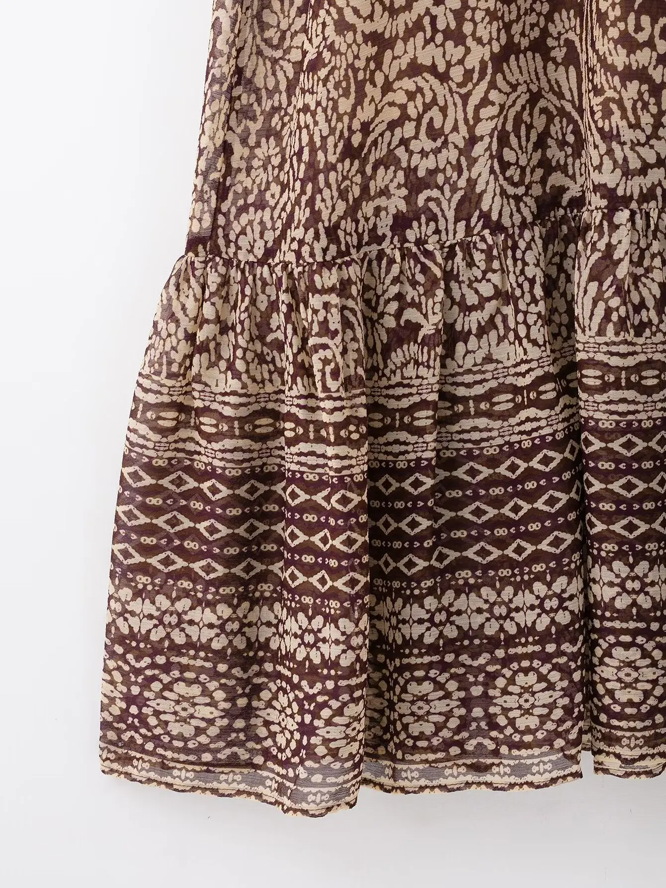 Kondala moda 2025 vintage primavera vestido com decote em v chique bohe renda casual vestido de manga longa feminino solto plissado impressão maxi vestido