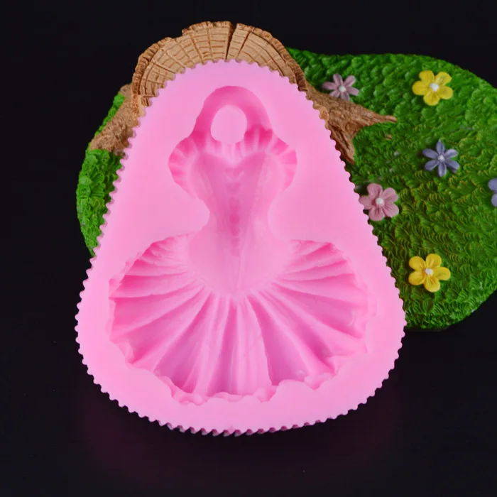 Girl\'s Ballet Dancing Skirt Silicone Forms Cake Mold Fondant Mold Cake Decorating Tool Gumpaste Candies Mold Baking Tool H544