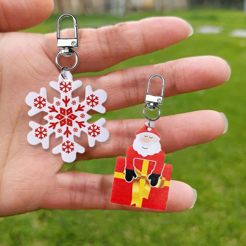 Cute Christmas Keychains, Festive Ornaments With Santa Claus, Christmas Tree, Snowflake, And Snowman, Perfect For Holiday image 4