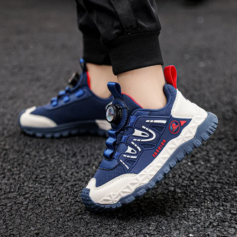 Children's Sneakers Leather Wear-resistant Girls' Sports Casual Shoes Soft Soled Fashion Boys' Running Shoes For 6-12 Years Old