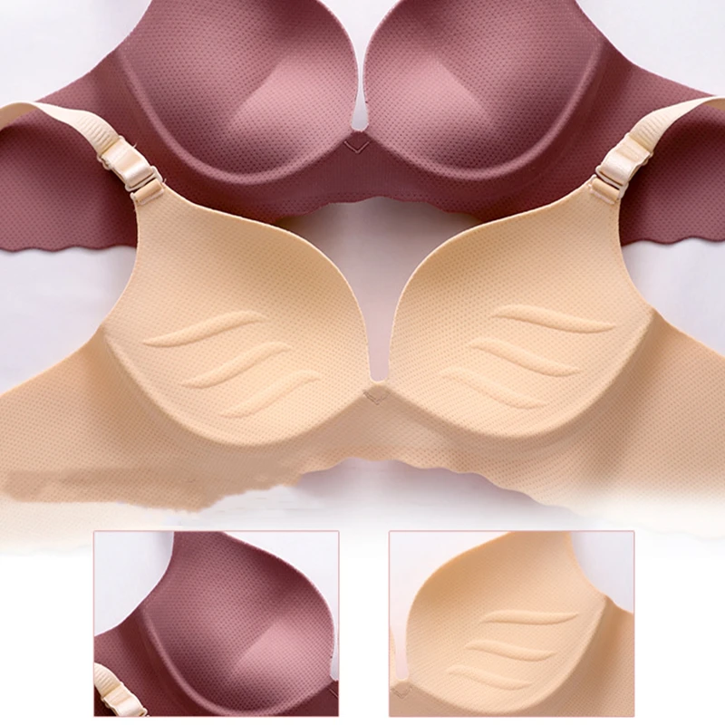 Bra Surface Without Steel Ring Gathered On The Upper Support Adjustable Underwear One-Piece Seamless Girl Bra Smooth