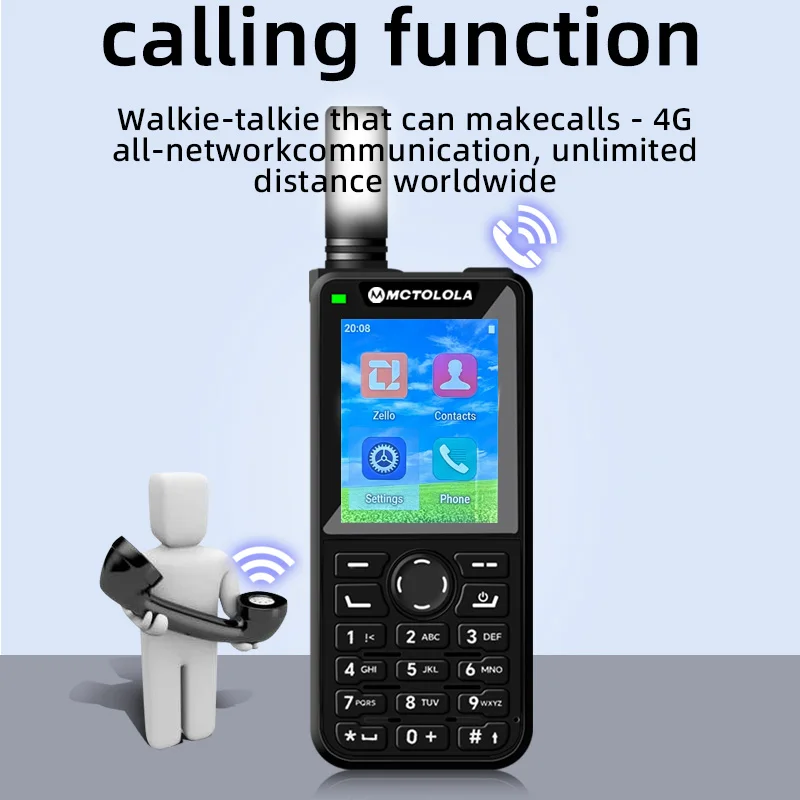 MOTOLOLA 4G POC Intercom 2.4-Inch Display Zello Intercom Supports Phone Function Bluetooth Wi-Fi Memory 2+16G Android 9.1