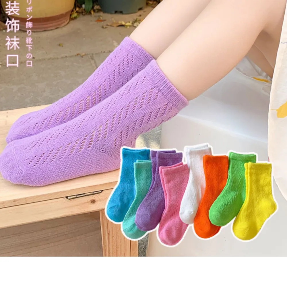 kids sock Hollow out breathable mesh stockings female children summer socks item princess children's stockings short Sokken