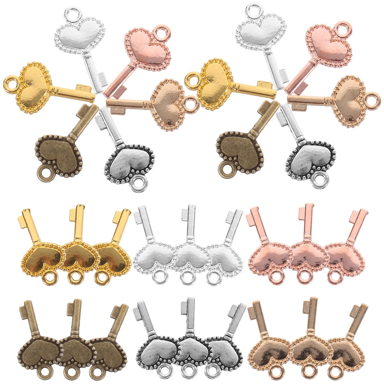 

300Pcs Alloy Key Pendants Jewelry Charms Small DIY Supplies for Necklace Bracelet Earrings Crafts Key Bag Charms