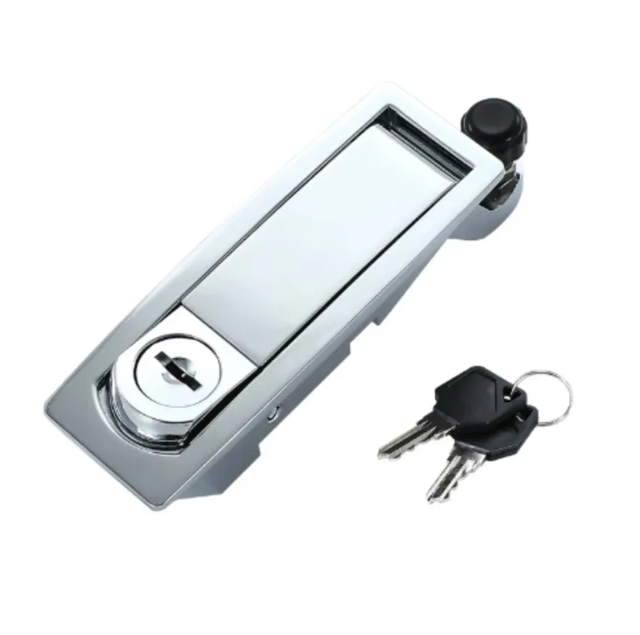 RV Baggage Compartment Door Lock - Flush Lever Compression Locking Latch w/ Keys for Boat Door Cabinet Cockpit Floor - Chrome