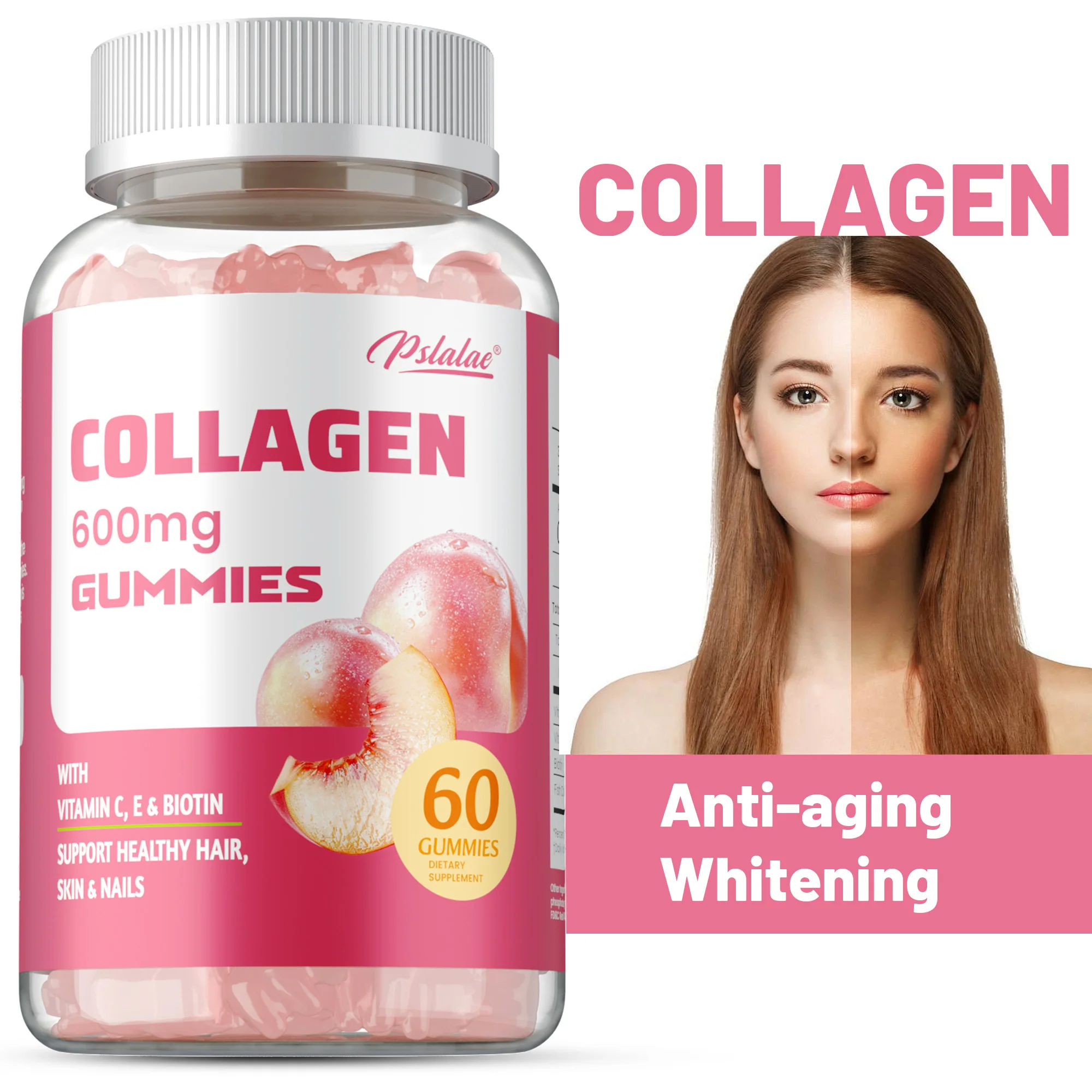 

Collagen Gummies 600mg - Promotes Collagen Production, with Vitamin C, Zinc and Biotin To Help Maintain Healthy Skin & Hair