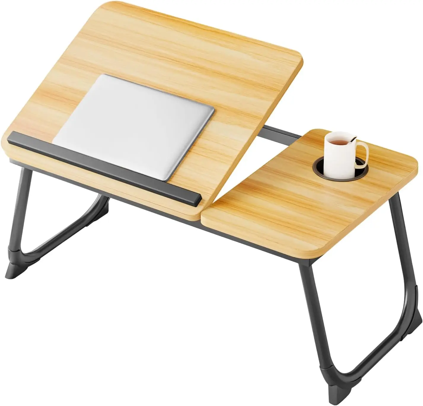 

Laptop Desk for Bed, Adjustable Laptops Stand with 5 Adjustable Angles, Portable Lap Tray Table with Cup Holder, Laptop Bed D
