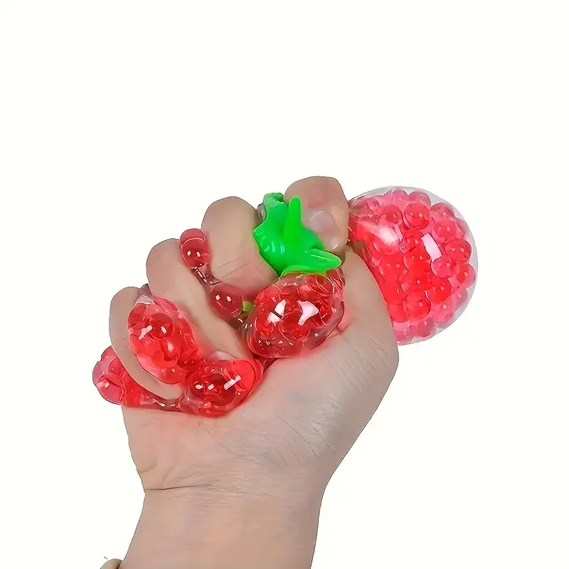 Squishy Strawberry Stress Ball - Soft Fidget Sensory Toy for Adults Kids Anxiety Autism Relief, Slow Rebound Party Favors Gifts